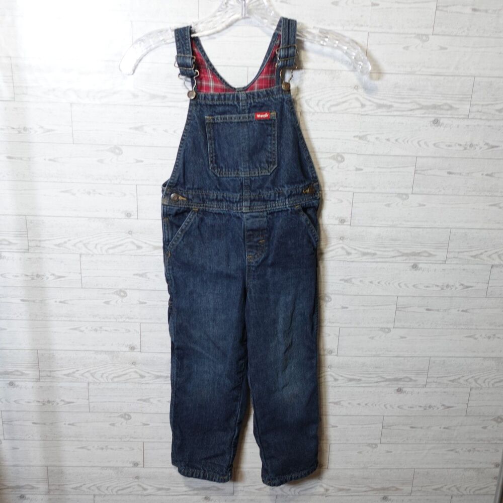 Wrangler Denim Blanket Lined Carpenter kids overalls size 5T
